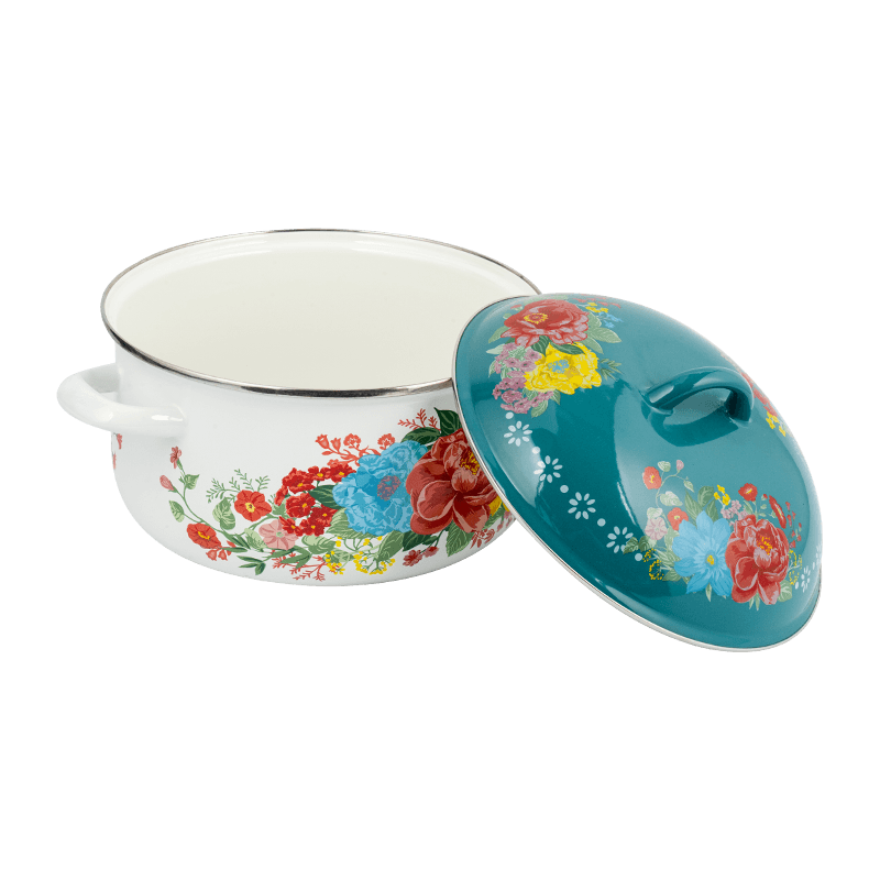 753D Emalj blossad kant spillbeständig rak potten