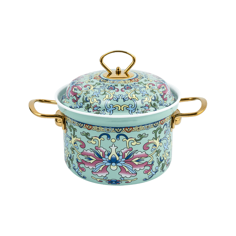 753D Emalj blossad kant spillbeständig rak potten