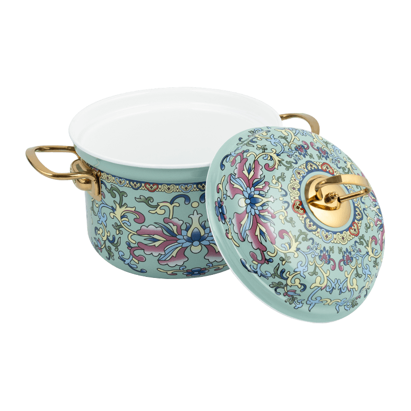 753D Emalj blossad kant spillbeständig rak potten