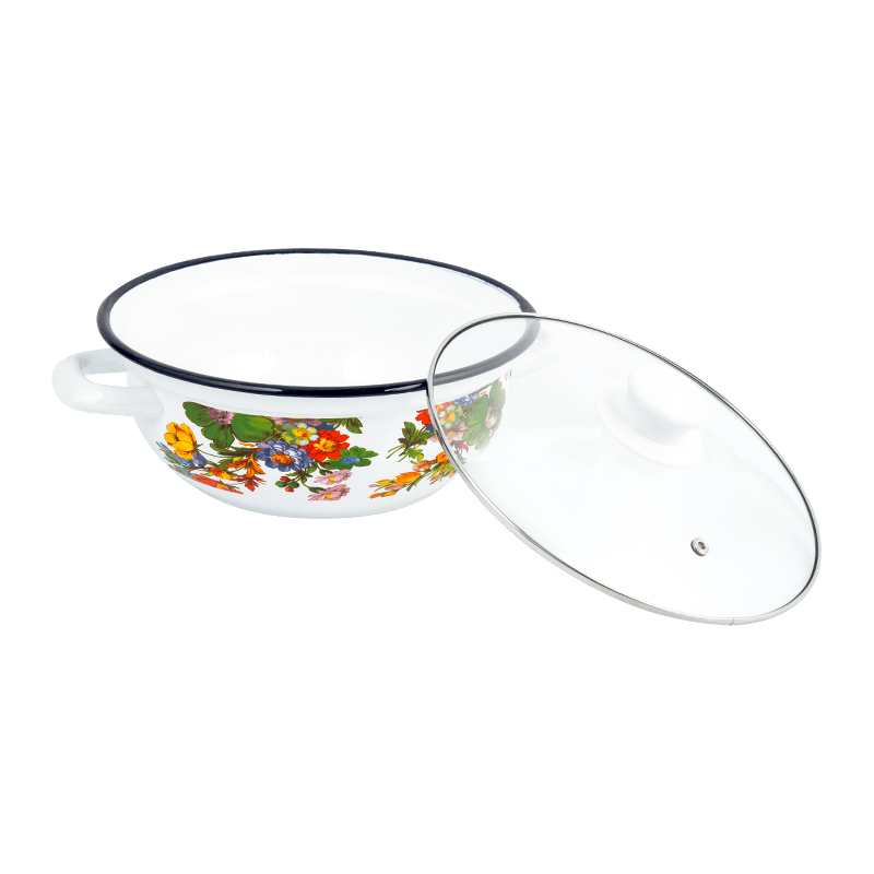 406D Emalj rostfritt stål runda fälgar skaldjur