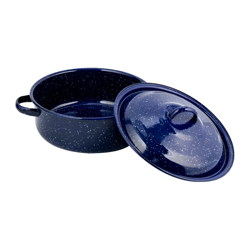 768D Emalj FLARED RIM rakt låg lagerpot