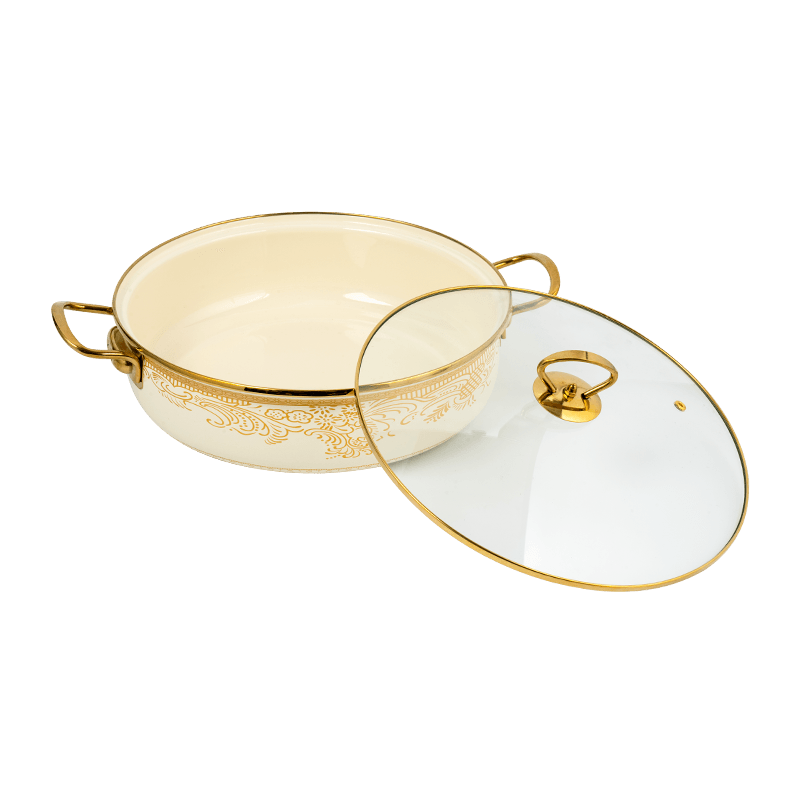 406D Emalj rostfritt stål runda fälgar skaldjur